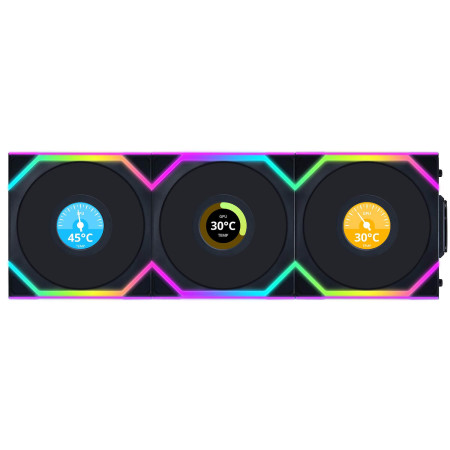 Lian-Li UNI SL Wireless LCD 120mm Reverse Black x3 Fans