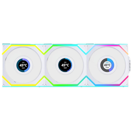 Lian-Li UNI SL Wireless LCD 120mm Reverse White x3 Fans