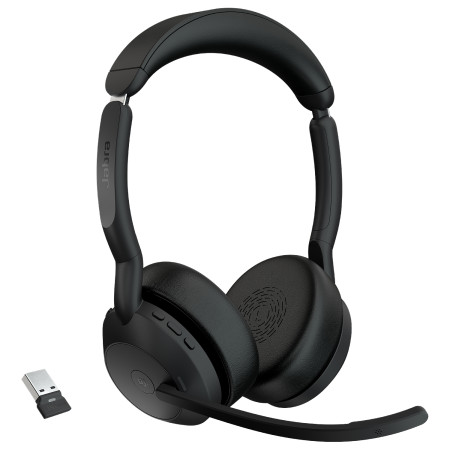 אוזניות קשת אלחוטיות עם מיקרופון מובנה Jabra Evolve2 55 MS USB-A Stereo