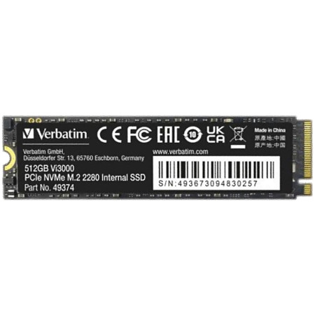 Verbatim Vi3000 512GB NVMe M.2 PCIe Gen3.0x4 SSD