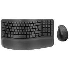 סט מקלדת ועכבר אלחוטי Logitech Wave Keys and Lift Combo עברית/אנגלית