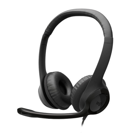 אוזניות קשת חוטיות Logitech H390 USB צבע שחור