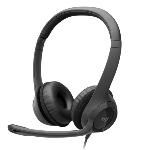 אוזניות קשת חוטיות Logitech H390 USB-A צבע שחור