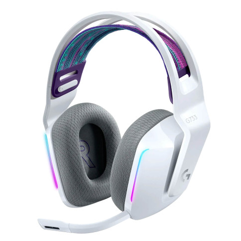 אוזניות קשת אלחוטיות לגיימינג Logitech G733 Lightspeed צבע לבן