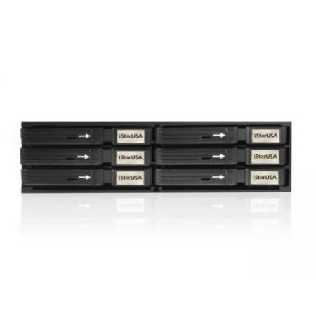 iStarUSA 5.25" to 6x2.5" SATA SAS 6 Gbps HDD SSD Hot-swap Rack