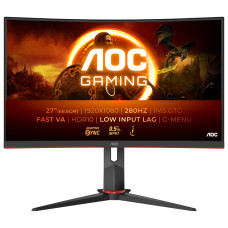 מסך מחשב קעור לגיימינג AOC 27" VA FHD 280Hz 0.5ms 1500R