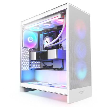 מארז מחשב NZXT H7 Flow RGB Mid-Tower ATX White