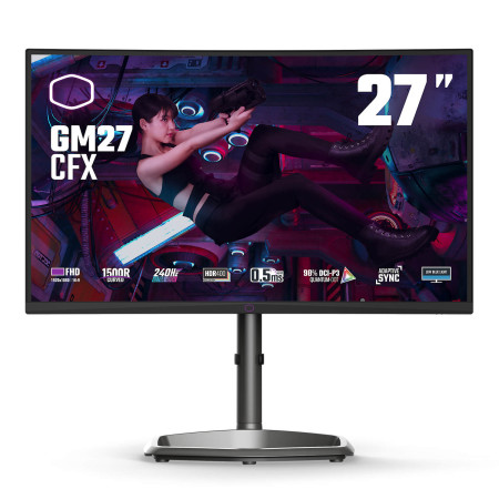 מסך מחשב קעור לגיימינג CoolerMaster 27" GM27-CFX VA FHD 240Hz 0.5ms 1500R