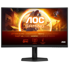 מסך מחשב קעור לגיימינג AOC 27" VA QHD 180Hz 0.5ms 1500R