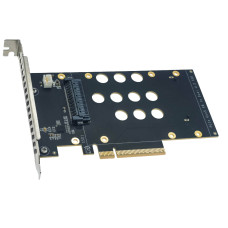 PCIe Gen 5.0 x8 to 2x SFF-8639 U.2/U.3 Adapter