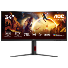 מסך מחשב קעור לגיימינג AOC 34" CU34G4Z VA QHD 240Hz 0.3ms 1500R