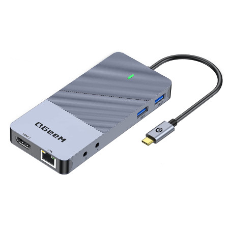 QGeeM 11in1 4K USB-C with PD100W DisplayLink Dock