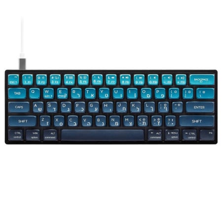 מקלדת גיימינג מכאנית SKYLOONG GK61 Ocean Blue עברית/אנגלית