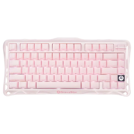 מקלדת גיימינג מכאנית GravaStar Mercury K1 - Special Edition Sakura Pink עברית/אנגלית