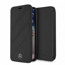 CG Mobile כיסוי ספר מעור לאייפון XR בצבע שחור מרצדס רשמי