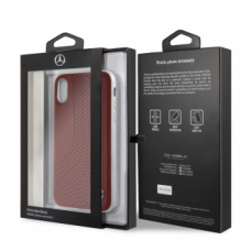CG Mobile כיסוי קשיח מעור לאייפון XS MAX בצבע אדום מרצדס רשמי