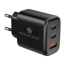 מטען קיר Miracase 65W USB-C x2 - USB-A Black