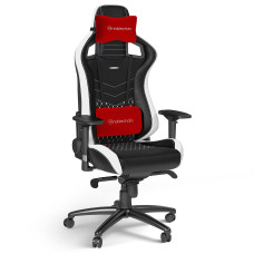 כיסא גיימינג עור אמיתי Noblechairs EPIC Real Leather שחור/לבן/אדום