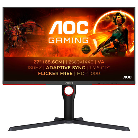 מסך מחשב לגיימינג AOC 27" VA QHD 180Hz 1ms