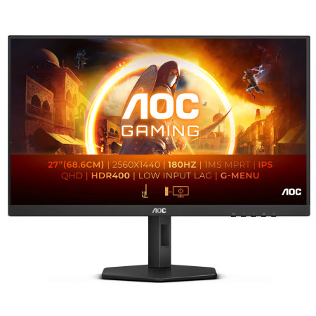 מסך מחשב לגיימינג - עם פיקסל שרוף AOC 27" Q27G4X IPS QHD 180Hz 0.5ms