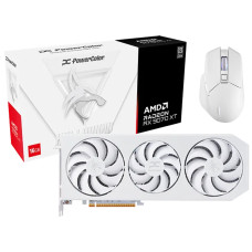 מארז - עכבר ALPHYN AM10 + כרטיס מסך PowerColor Hellhound Spectral White RX 9070 XT 16GB GDDR6