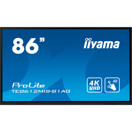 מסך מגע אינטראקטיבי בגודל 86 אינצ' IIYAMA 86" ProLite IPS 40pt Touch 4K Interactive
