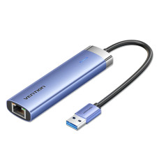 מתאם | Vention USB-A to USB-A x3 | LAN 1GB | USB-C