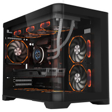 מארז מחשב 1StPlayer UV6 | 3xARGB Fans with HUB+Remote | Black