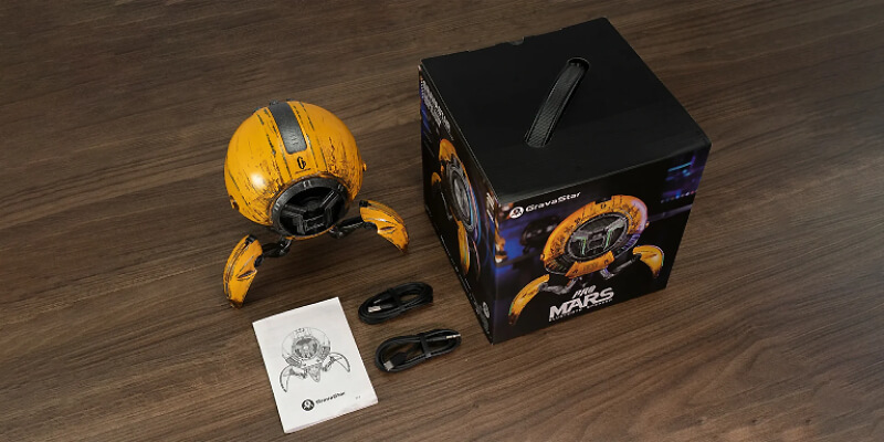 GravaStar Mars Pro Special Edition War-Damaged Yellow wireless speaker