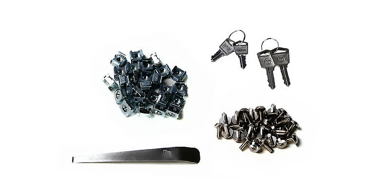 Mounting screws, cage nuts and keys for WG Series rack cabinet